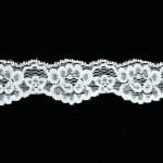 blanc | Dentelle élastique , blanc 32 mm