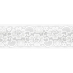 blanc | Ruban dentelle élastique 5cm,  blanc