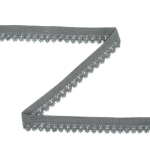 grau | Elastisches Einfassband Blumenkante, grau 14 mm
