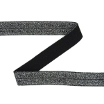 noir-argent | Biais couture élastique 2cm, Lurex, noir