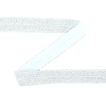 blanc - argent | Biais couture élastique 2cm, Lurex, blanc