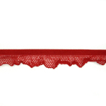 rouge | Ruban élastique ruché, rouge
