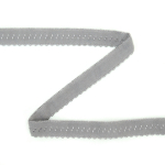 grau | Elastisches Spitzen Einfassband mit Stickerei grau 12 mm