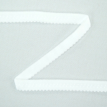 blanc | Biais/bande élastique avec dentelle, 12 mm, blanc