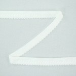 gebroken wit | Elastisch kanten biaisband met borduursel, off-white 12 mm
