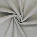 gris clair chiné | Tissu bord-côte jersey tubulaire côtelé milleraies 45cm, gris clair chiné