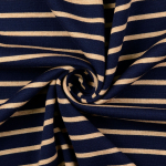 marineblauw | Fijngebreide stof doubleface stripes, marineblauw