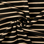 zwart | Fijngebreide stof doubleface stripes, zwart