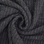 gris foncé | Tissu maille tricot fin côtelé, gris foncé