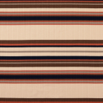 beige | Tissu maille tricot fin côtelé rayé, beige