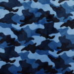 blauw | Flanel fleece Camouflage, blauw