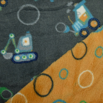 donkergrijs | Flannel Fleece Doubleface Bouwvoertuigen, donkergrijs
