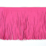 fuchsia | Frange imitation cuir 12 cm, fuchsia