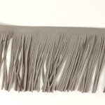 marron gris | Frange imitation cuir 12 cm, taupe