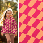bright pink | French Terry roughened Check Poppy, bright pink