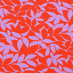 bessenkleurig | French Terry geruwd Lovely Leaves, rood