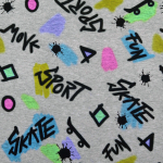 gris chiné | Tissu french terry gratté Skate, gris chiné