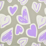 grijsgroen | French Terry Doodle Hearts, grijsgroen