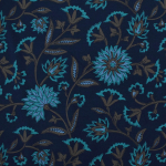 marine | French Terry Flower Paradise, marine