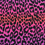 rose fuchsia | Tissu french terry Léopard gradient leo, rose fuchsia