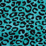 turquoise | Tissu french terry Léopard Style, turquoise