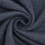 bleu marine | Tissu sweat molleton chaud brillant, bleu marine chiné