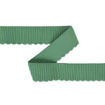 vaalgroen | Elastiek with embroidery border 38 mm, valegroen