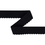 noir | Ruban élastique with embroidery border 38 mm, noir