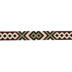 bordeauxrood | Tassenband ethno 38 mm, bordeauxrood