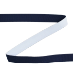 marineblauw, wit | Tassenband uni Doubleface 38mm, marineblauw- wit