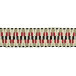 beige | Sangle anse de sac bandoulière 3,8cm, coton & polyester, zigzag, beige