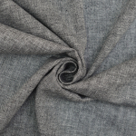zwart | Halflinnen Herringbone, zwart