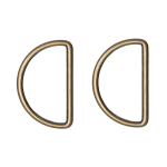 oudgoud | D-ring, 40 mm, 2 stuks, messingkleurig