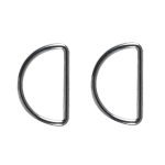 zilver | D-ringen, 40 mm, 2 stucks, zilverkleurig mat