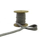 taupe | Cordon tressé plat coton 1,7 cm/ lacet sweat capuche, taupe chiné