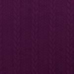 aubergine | Tissu jersey jacquard torsadé tressé, aubergine