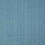 bleu pétrole chiné | Tissu jersey jacquard torsadé tressé, bleu pétrole