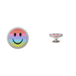 zilver | Jeansknoop smiley zonder naaien 17 mm
