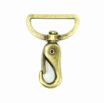 oudmessing geborsteld | Karabijnhaak 40 mm, brushed old brass