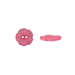rose fuchsia | Bouton couture plastique 15mm 2 trous fleur, fuchsia