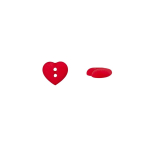 rouge | Bouton Coeur, rouge 15 mm