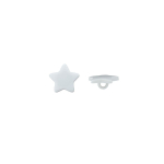 blanc | Bouton plastique Étoile, 15 mm, blanc