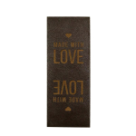 marron foncé | Étiquette pliable en similicuir Made with love, marron