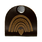 marron foncé | Étiquette pliable en similicuir avec vis Arc-en-ciel, marron foncé