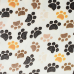 blanc cassé | Tissu polaire doux jacquard patte de chien chat, blanc cassé