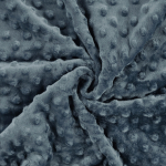 grijsblauw | Fleece stof Minky Dots, grijsblauw