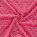 rose fuchsia | Tissu polaire minky doux à pois, rose fuchsia