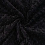 zwart | Fleece stof Minky Dots, zwart