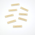 beige clair | Étiquette en similicuir Handmade rectangulaire, beige clair