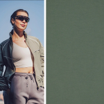 vert pâle | Tissu polyester léger pour vestes Fibre Mood, vert pâle